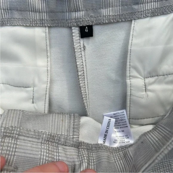 Amanda & Chelsea plaid grey trouser modern fit stretchy pants women’s 4 - Picture 6 of 6